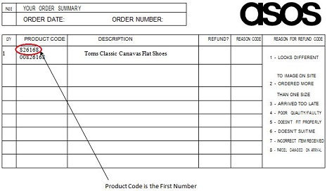 Welcome to ASOS Returns Service - Returns Request Form